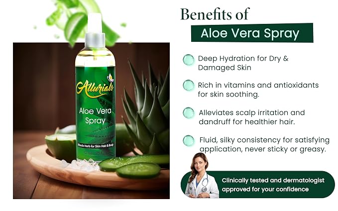 Allurials 99.75% Pure & Organic Aloe Vera Spray, Clinically tested & - Image 3