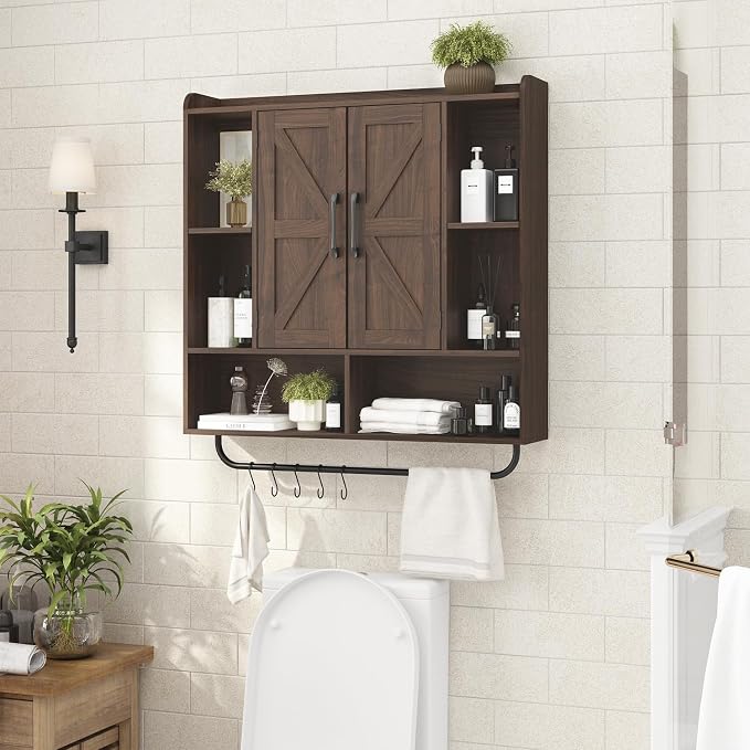 RUSTOWN Rustic Wood Wall Bathroom Cabinet, Farmhouse Medicine Cabinet Wall - Image 4