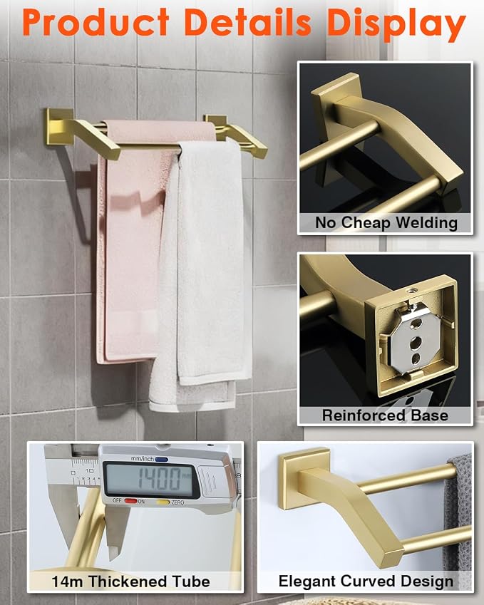 Alise Double Bath Towel Bars Towel Racks - Image 8