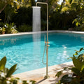 RBROHANT Freestanding Outdoor Shower Gold, Height Adjustable Stainless Steel by RBROHANT