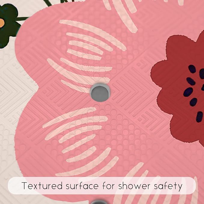 Bathtub Mat Non Slip, Flower Square Bath tub Mat Shower Floor Mat - Image 5