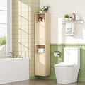 59.1" Tall Slim Bathroom Storage Cabinet Oak | Freestanding or Wall Mounted by Akmakm