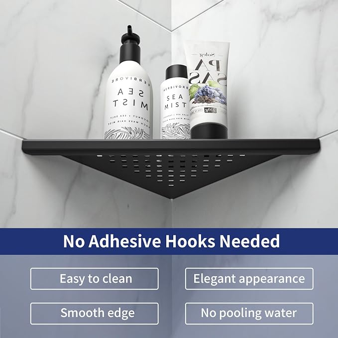 8'' Corner Shower Shelf 2 Pack, 304 Stainless Steel Grout in Bathroom Shelves - Image 3