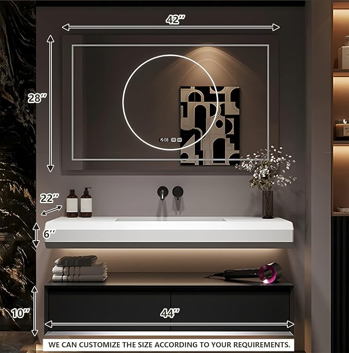 Single Bathroom Vanity with Sink, 44Inch Floating Bathroom Vanities Set - Image 2