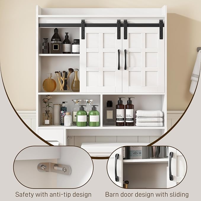 Over The Toilet Storage Cabinet, Farmhouse Storage Cabinet Over Toilet - Image 4