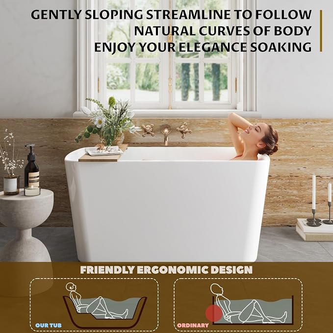 49 Inch Acrylic Freestanding Bathtub, Soaking Bathtub - Image 2