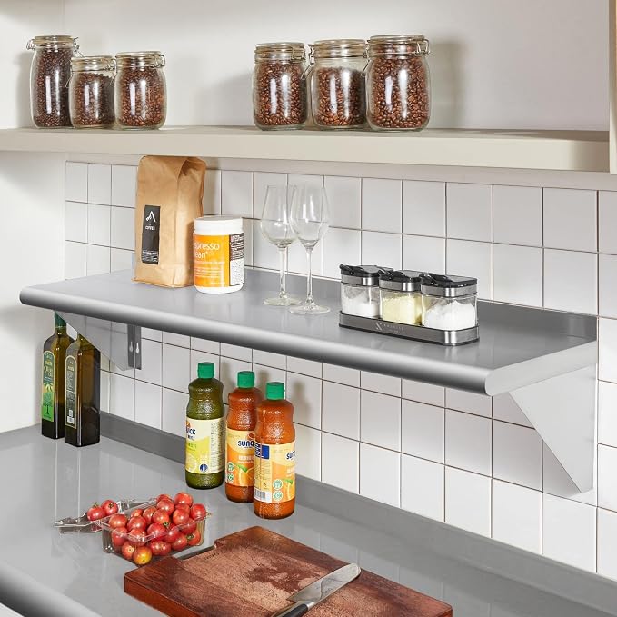 Profeeshaw NSF Stainless Steel Shelf 18” x 60”, 450 lb Commercial Shelves Wall - Image 7