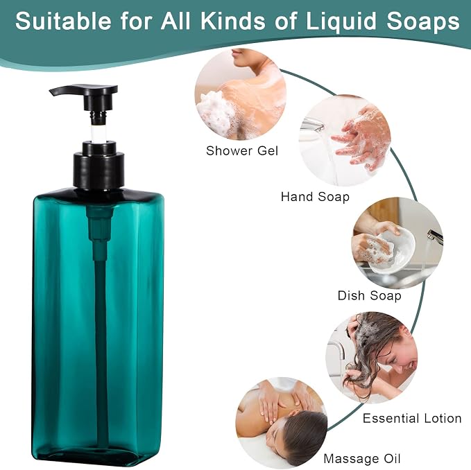 Shampoo and Conditioner Bottles Yebeauty 3pcs 17oz 500ML Shower Pump Bottles - Image 4