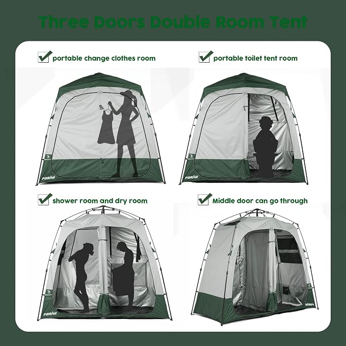 Camping Shower Tent Deluxe Changing Room Easy Set Up Privacy Shelter, Large - Image 6