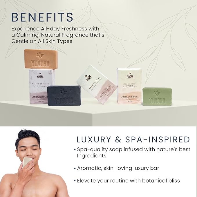 8 Pcs Men Natural Handmade Body Soaps 5 OZ Pack Set Rugged Essence Long lasting - Image 5