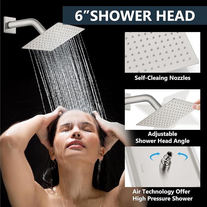 Aolemi Shower Faucet Set Ceiling Mount Shower System Rough-in Valve and Shower - Image 7