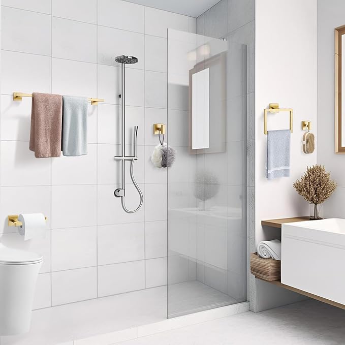 TQKAG 5-Piece Bathroom Accessories Set Brushed Gold Bathroom Hardware Set - Image 6