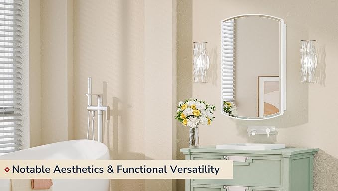 Keonjinn Medicine Cabinet 16 x 26 Inch, Surface Mount or Recessed Cabinets - Image 8