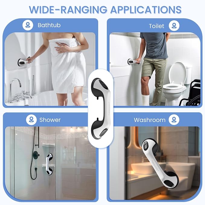 2 Pack 12 Inch Grab Bars for Bathtubs and Showers for Seniors, Heavy Duty - Image 4