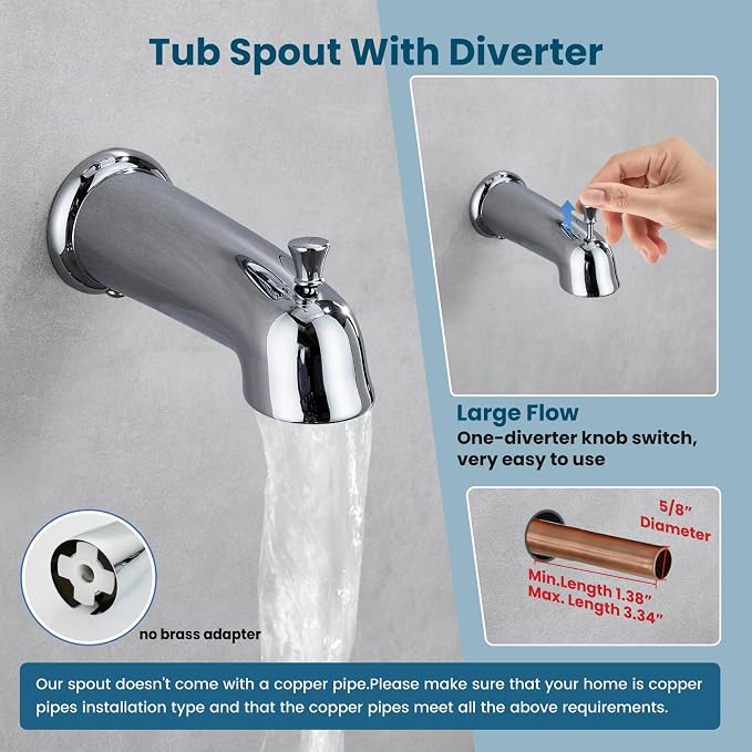 gotonovo Bathroom Shower Head Kit High Pressure Combo System Shower Faucet 6 - Image 5