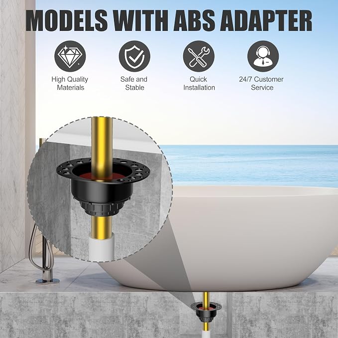 ABS Freestanding Tub Drain Kit, Bathtub Drain Rough-in Kit，Compatible - Image 7