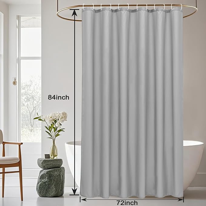 AooHome Extra Long Shower Curtain Liner, Fabric Shower Curtain - Image 8