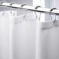 AmazerBath White Waffle Shower Curtain, 36x72 Inches, Fabric Stall Curtain by AmazerBath