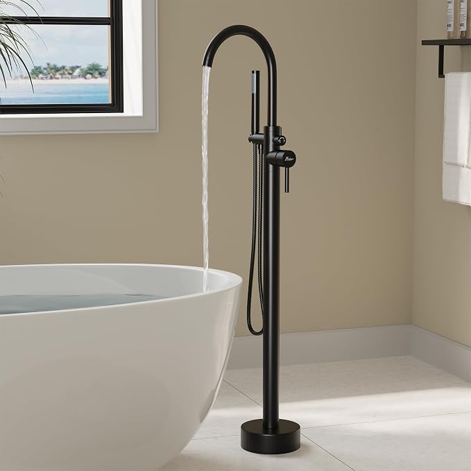Freestanding Bathtub Faucet, Floor Mount Bathtub Faucet by FocusonKitchenBathroom