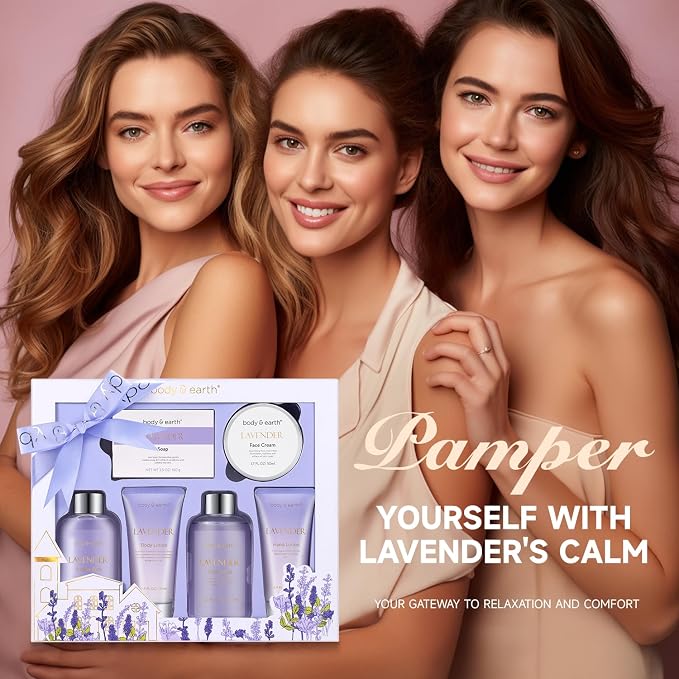 Spa Gifts for Women, Lavender Gift Set, Body & Earth 6 Pcs Bath Gift Sets - Image 7