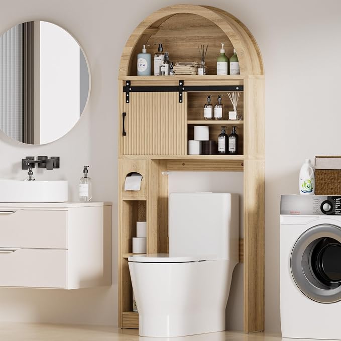 Spurgehom Over The Toilet Storage Cabinet, Bathroom Shelf Organizer Freestanding - Image 7