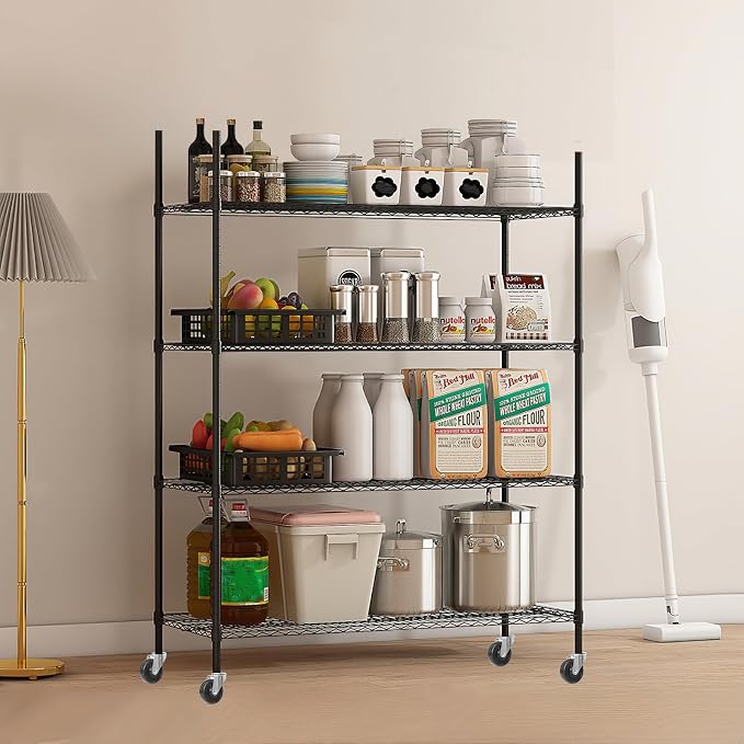 2560LBS Storage Shelves 59"W Metal Shelving Unit 4 Tier Wire Shelving - Image 2