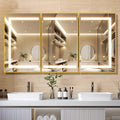 APRILSOUL 48X32 Inch Gold Bathroom Medicine Cabinet by Unknown
