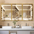 APRILSOUL 60X32 Inch Gold Bathroom Medicine Cabinet by Unknown