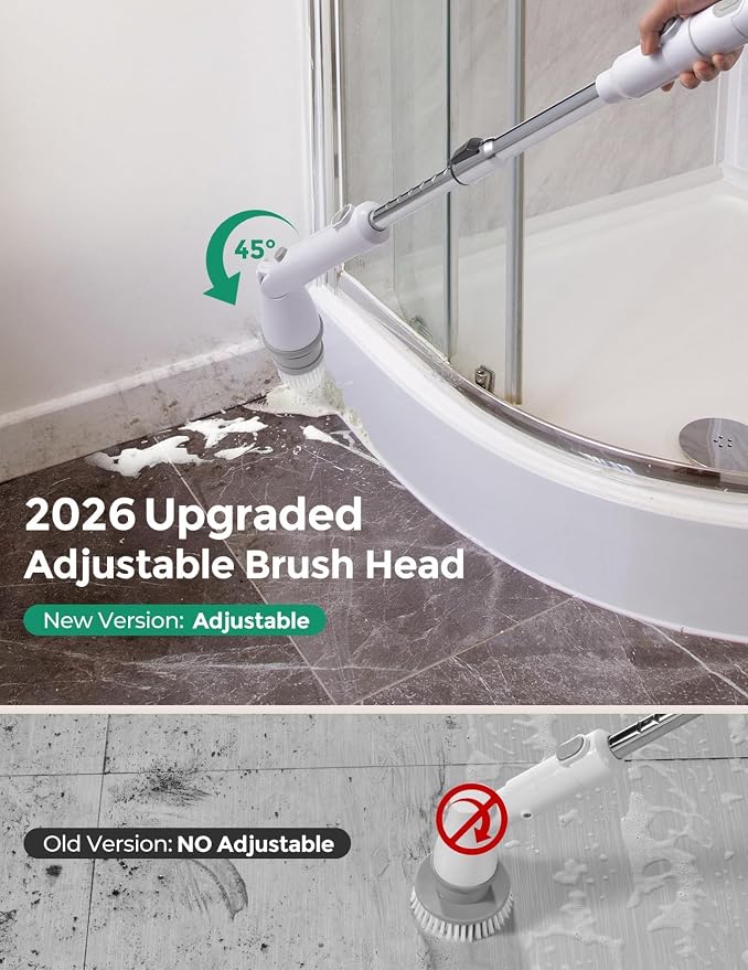 kHelfer Electric Spin Scrubber Kh8, Upgrade Cordless Shower Scrubber 8 - Image 6