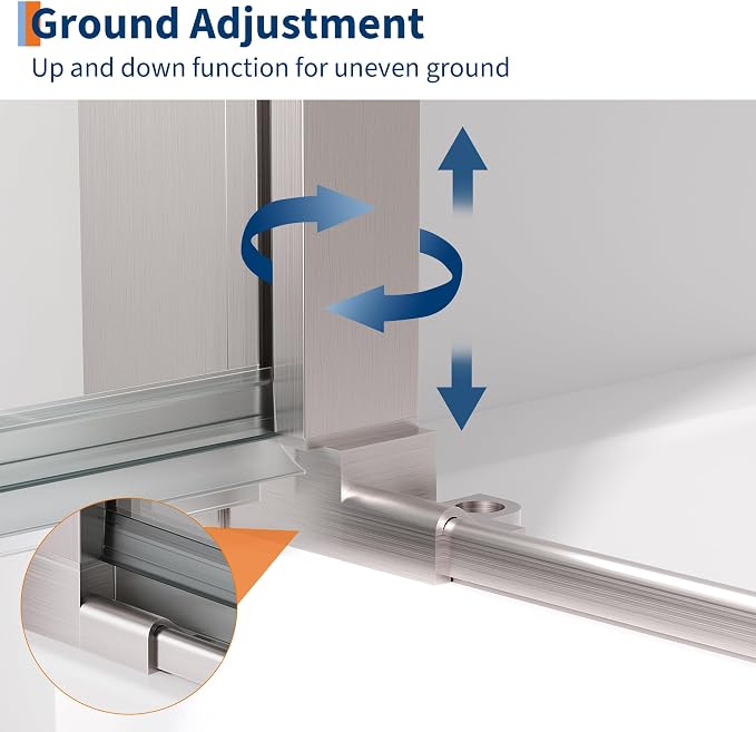 33.6-34.6" x 72" Frameless Shower Door - Image 5