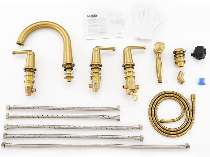 Roman Tub Faucet Set with Hand Shower, KRUZOO Bathtub Faucet Set Trim Kit with - Image 9