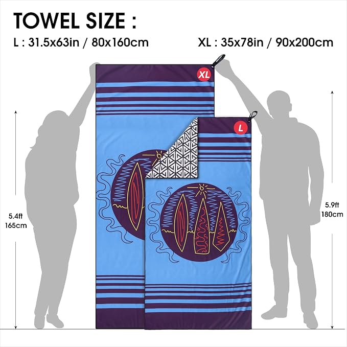 4Monster Microfiber Beach Towel Quick Dry, Super Absorbent Lightweight Travel - Image 4
