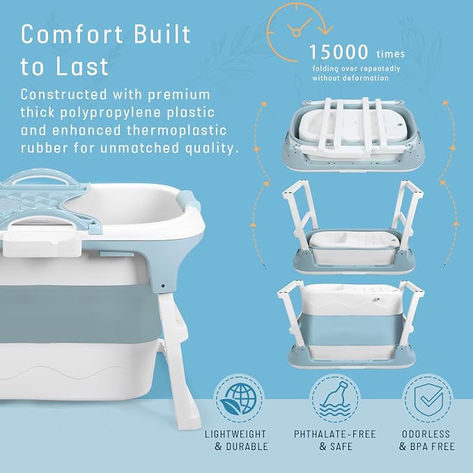 Portable Bathtub, 39 inch Portable Folding Bathtub - Image 7