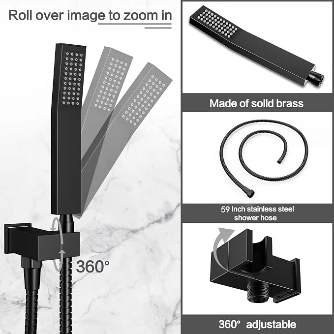 Rain Shower System 12 inch Shower Faucet Set - Image 8