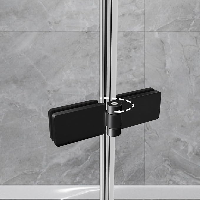 Bathroom Frameless Hinged Foldable Tub Door, Shower Glass Door 43 * 58” Shower - Image 3