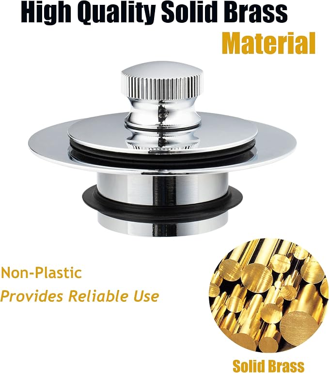 Artiwell Universal Lift and Turn Bath Drain Stopper and Cover, Bathtub Drain - Image 5