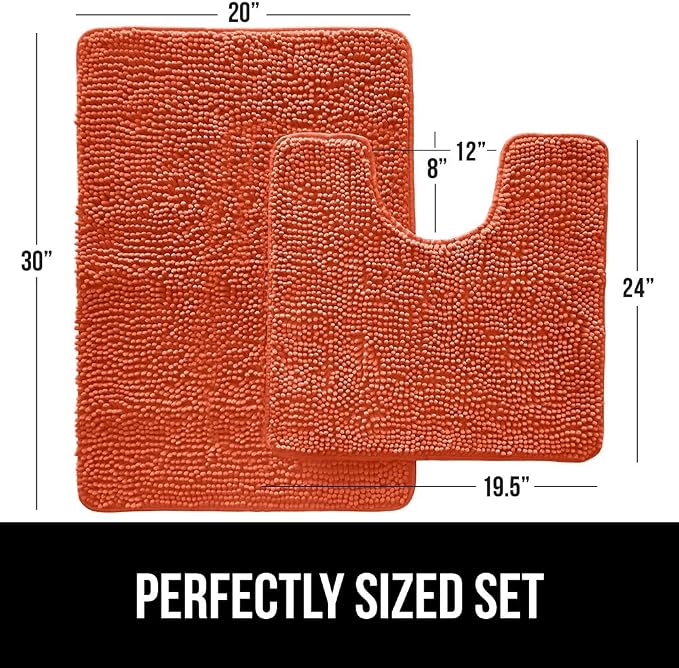 GORILLA GRIP Bathroom Rug Sets, Soft Chenille 2 Piece Area Rugs Set, Toilet - Image 2