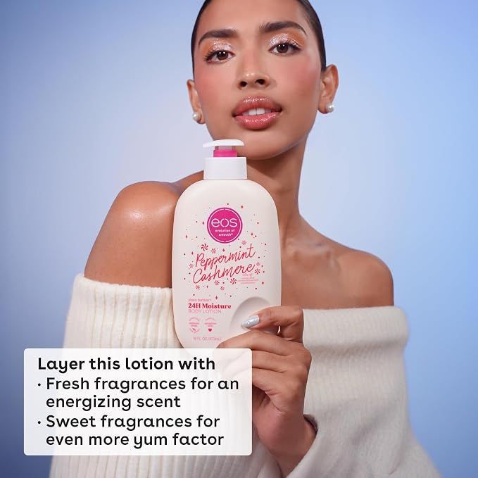 eos Shea Better Holiday Body Lotion, Peppermint Cashmere, Limited Edition Skin - Image 3