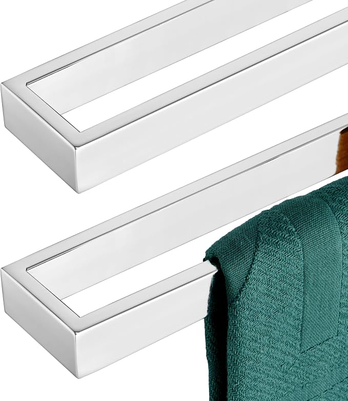 KOKOSIRI Towel Bars Chrome Bath Towel Rack 24-Inch Kitchen Holders Polished by KOKOSIRI