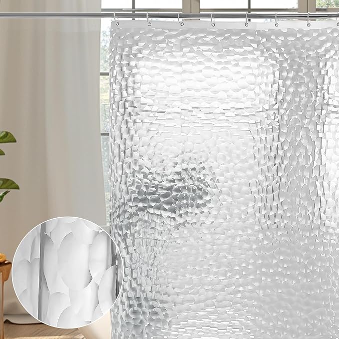 WELTRXE EVA 8G Shower Curtain Liner, 72x72 Inch 3D Clear Bubble Heavy Duty - Image 7