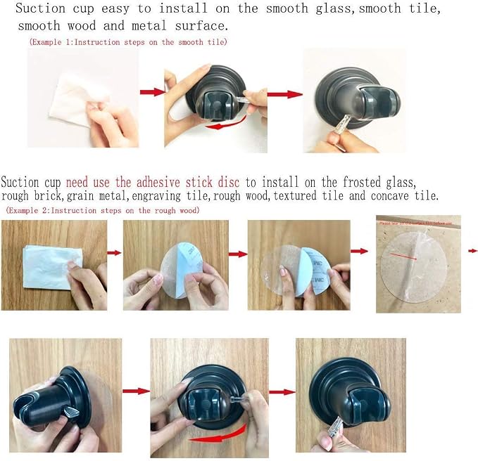 JiePai Vacuum Suction Cup Shower Head Holder, Adhesive Adjustable Suction - Image 5