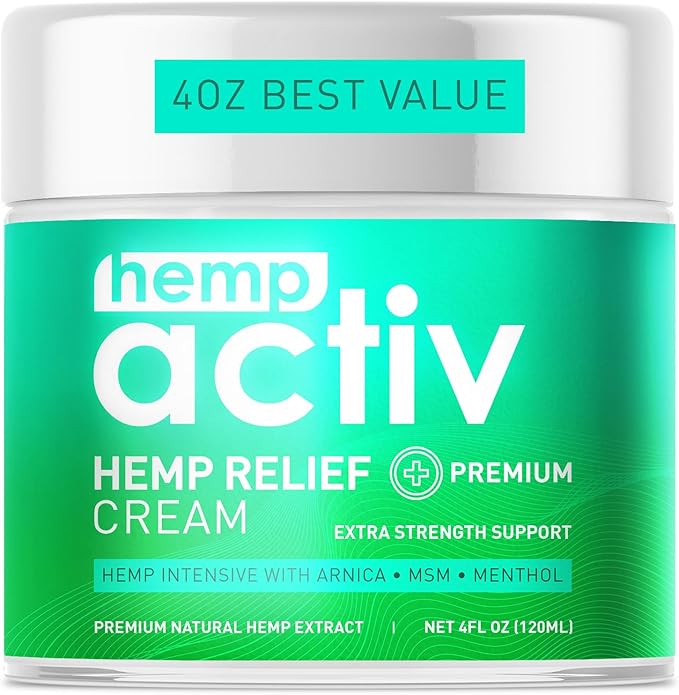 Cooling Hemp Cream – Menthol, MSM & Arnica – Fast-Absorbing, Non-Greasy Formula by Hempactiv