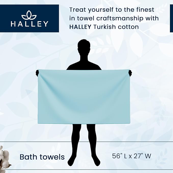 HALLEY Turkish Cotton Towels Bath Towels Super Soft Highly Absorbent 100% - Image 4