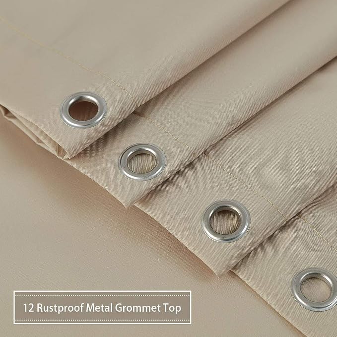 CAROMIO Hotel Quality 100% Waterproof Fabric Shower Curtain or Liner - Image 3