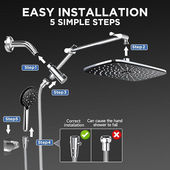 Veken 11.8'' Rain Shower Head - Image 7
