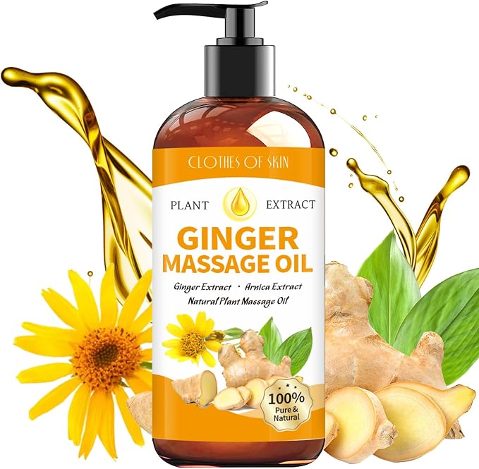 Ginger Oil Massage Oil for Massage Therapy, Ginger Oil Lymphatic Drainage by CLOTHES+OF+SKIN