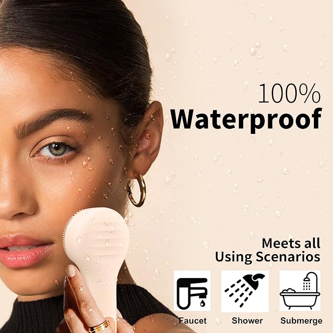 Silicone Face Scrubber, NågraCoola CLIE 2.0 Facial Cleansing Brush, Rechargeable - Image 3