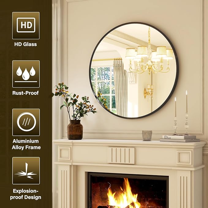 24 Inch Round Mirror - Image 4