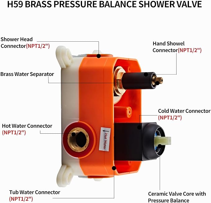 8 inch Matte Black Shower System - Image 3