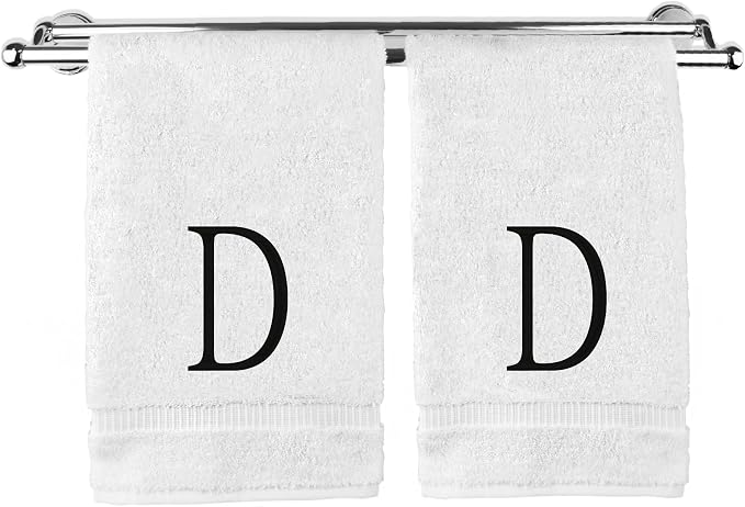 Monogrammed Hand Towel, Personalized Initial Gift, Extra Absorbent 100% Turkish by BareCotton